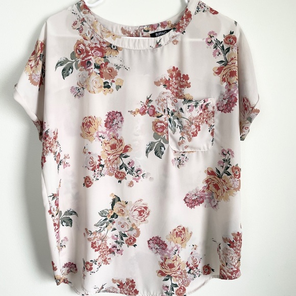 Buffalo David Bitton Tops - Buffalo David Bitton Pink Floral Blouse